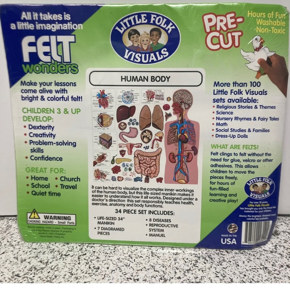 Pre-cut human body little folk visuals 34 colorful pieces